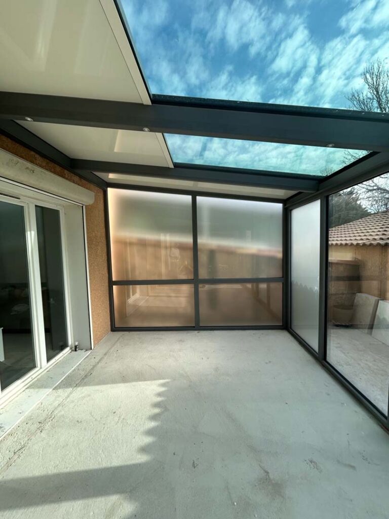 veranda toiture verre